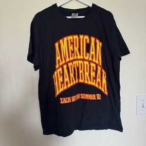 American Heartbreak Graphic Tee - Black with Yellow & Red Print Zach Bryan